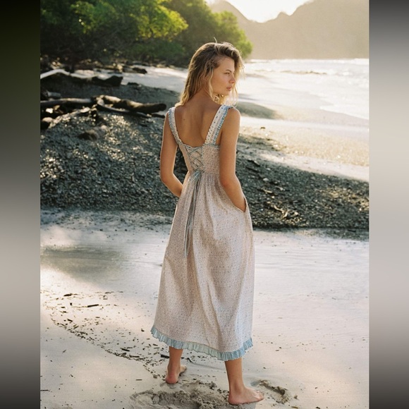 NWT Christy Dawn Bleu Phlox Sleeveless Maxi Dress with Ruffle Details Size Small - Picture 4 of 9